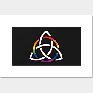Rainbow Pride Encircled Triquetra Posters and Art